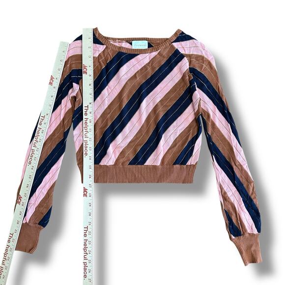 Foxiedox Striped Knit 2 Piece Set S Sweater + Maxi Skirt Festival Retro Boho Y2K - Picture 4 of 10